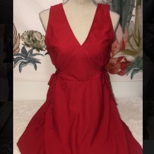 Beautiful Red Dress with Tie Accents
